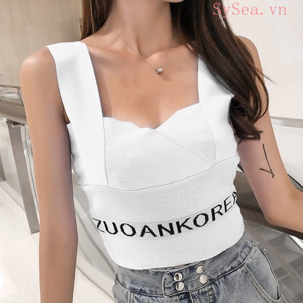 Áo Hai Dây Dệt Kim Thiết Kế Quyến Rũ Cho Nữ