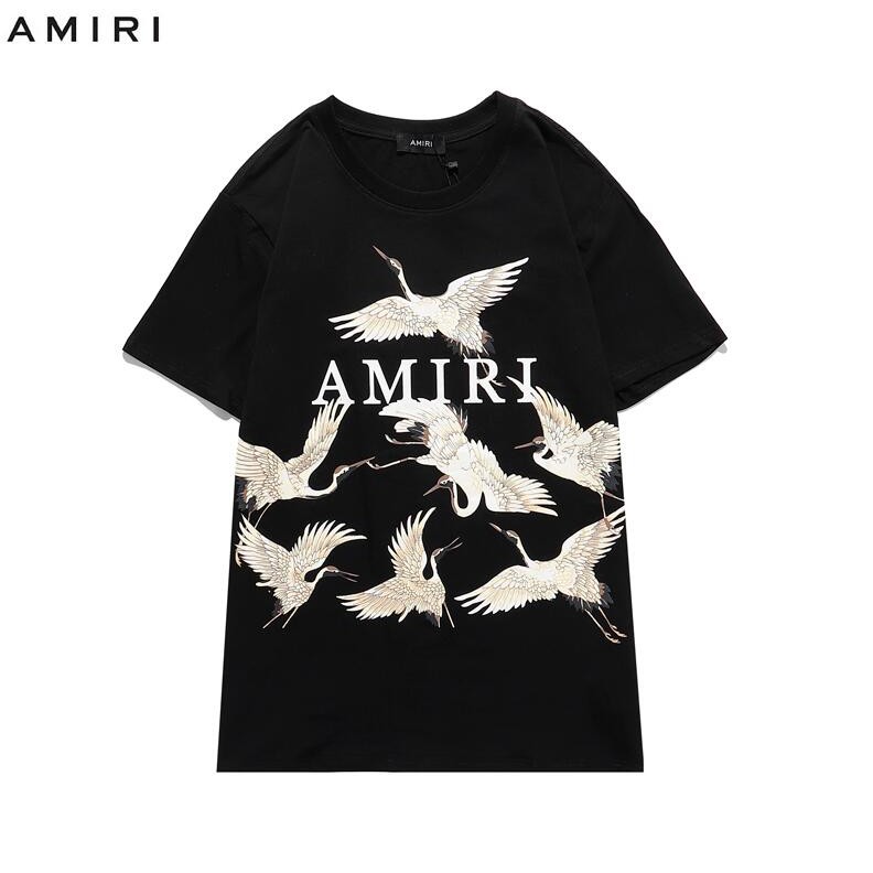 Áo Thun Tay Ngắn Vải Cotton In Chữ Amiri Thời Trang Cho Nam Nữ