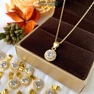 Dây chuyền mặt đá tròn cho bạn nữ - chất liệu bạc ta