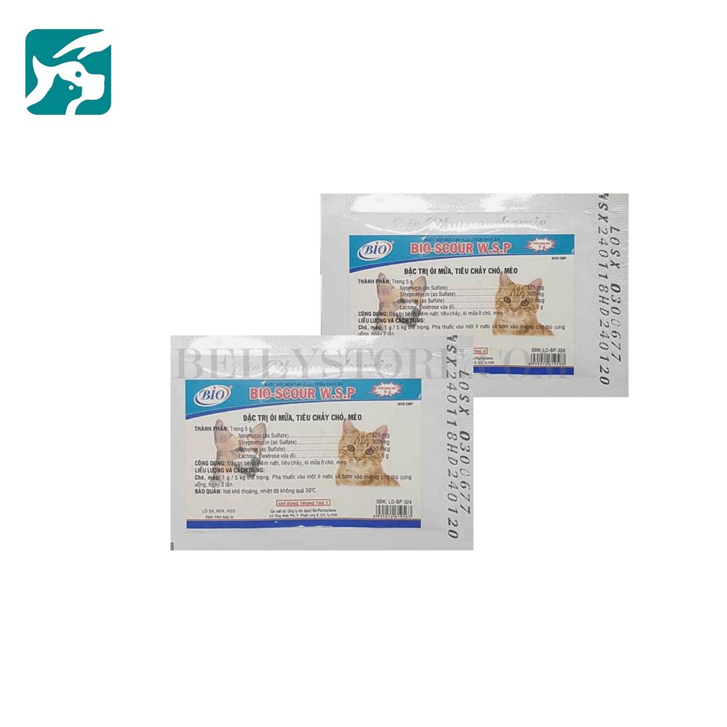 Men trị tiêu chảy,nôn mửa thú y BioScour