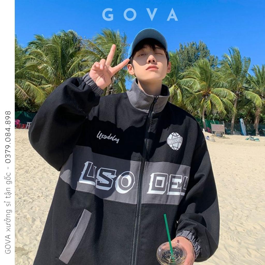 Áo Khoác Kaki USODEL Nam Nữ Ulzzang Unisex 2 Lớp Form Rộng Thể Thao Có Nón Trùm GOVA