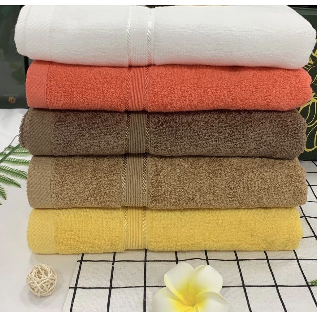 Khăn tắm SET 70x140cm với sợi bông cotton dày thấm hút tốt, không đổ lông, không ra màu