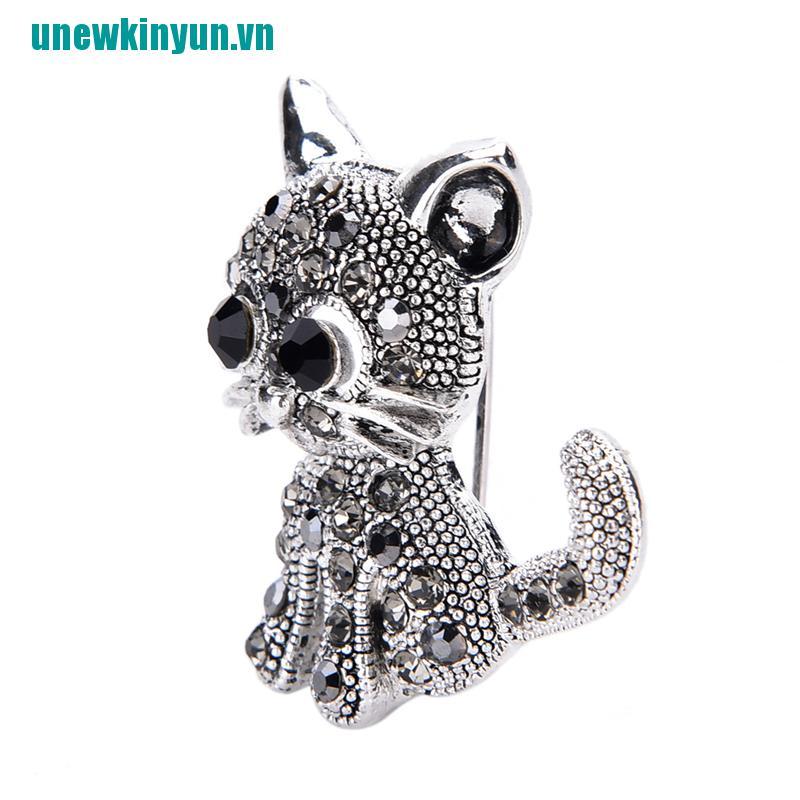 Y●Trâm Cài Áo Mạ Bạc Hình Mèo Con Dễ Thương