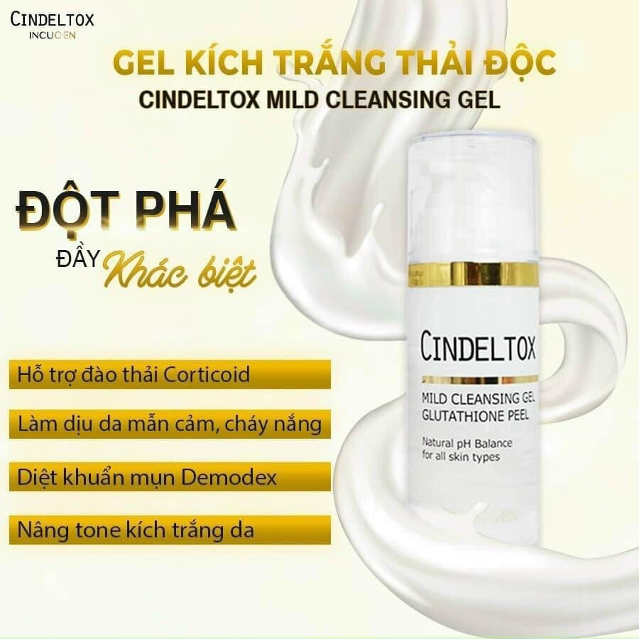 Sữa rửa mặt, thải độc 4in1 Cindeltox Mild Cleansing Gel Gluthatione Peel