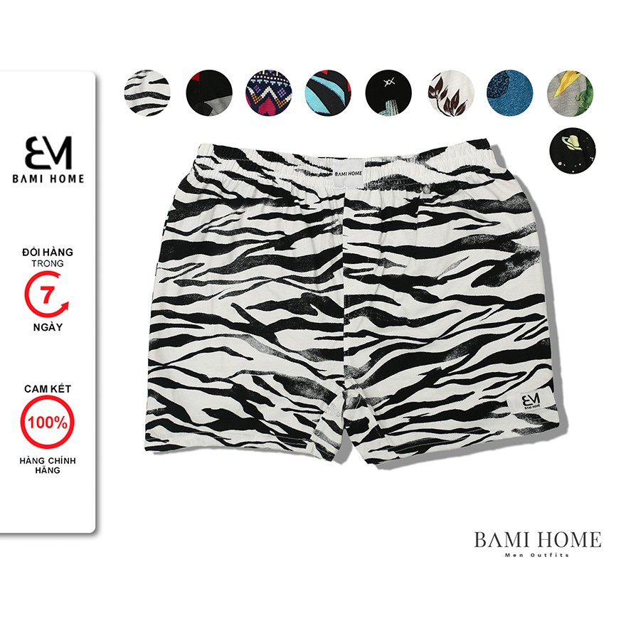 Quần short đùi ngủ nam nữ BAMI HOME, chất thun cotton thoáng mát, mềm mại QNTCT- 008