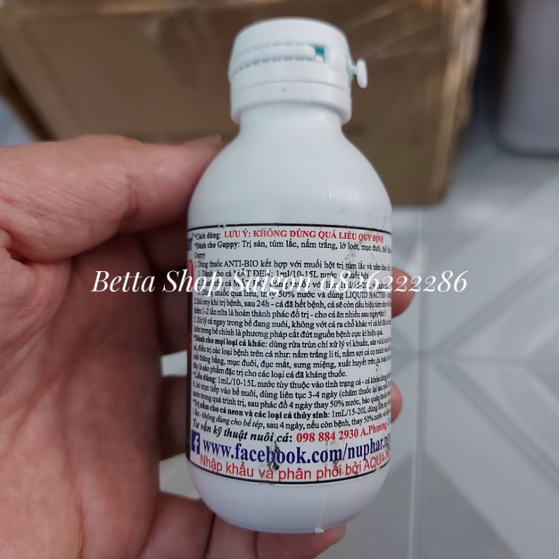 ANTI BIO Nuphar (chai 100ml) - Dung Dịch Xử Lý Túm Và Lắc Ở Cá Cảnh