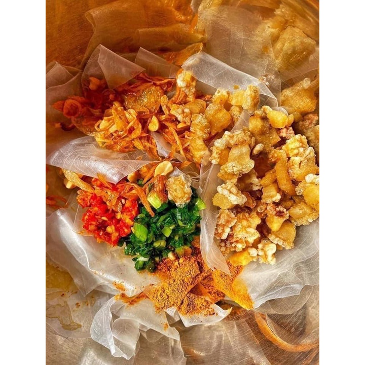 NGON Combo Bánh Tráng Rìa Phơi Sương Muối Nhuyễn Sate Tỏi Ớt Hành Phi! Set Tự Trộn Tiết Kiệm Ji-b bách hóa