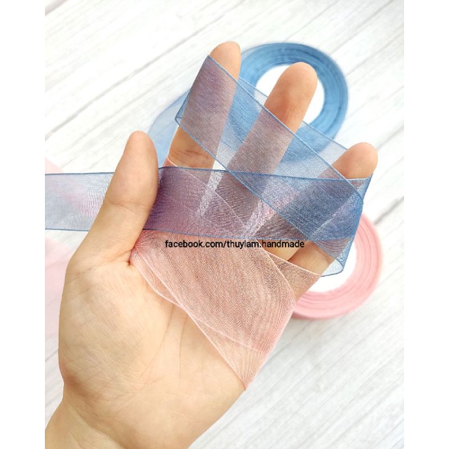 Cuộn 5m ruy băng voan nhũ