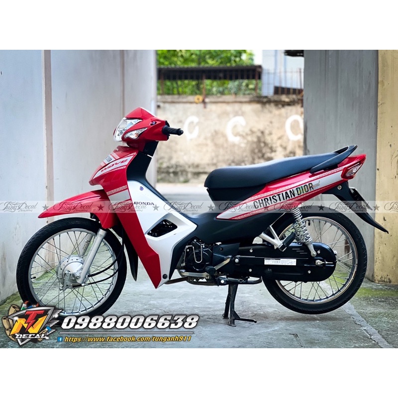 Tem rời dior- Tem dán xe wave đỏ