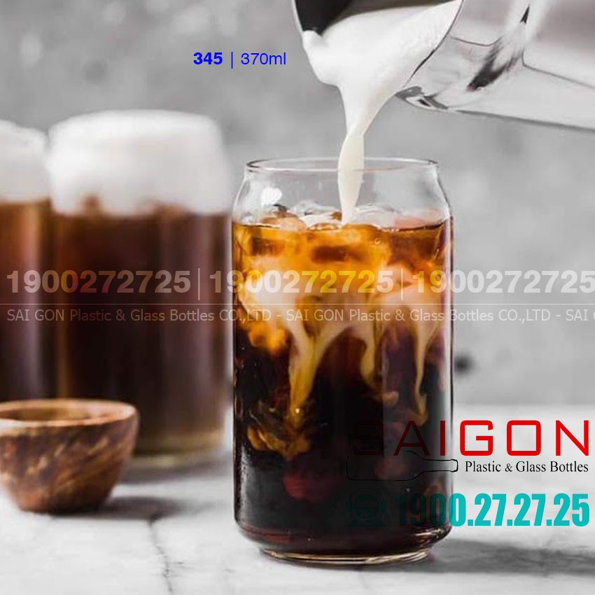 Ly Thủy Tinh Glass Can 370ml | Thủy Tinh Cao Cấp