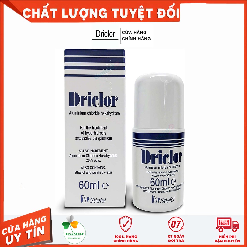 Driclor 60ml Của Anh - Lăn Khử Mùi Mồ Hôi Tay Chân Nách