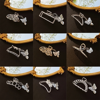 Kẹp tóc bằng kim loại trang trí tua rua hình bướm bắt mắt