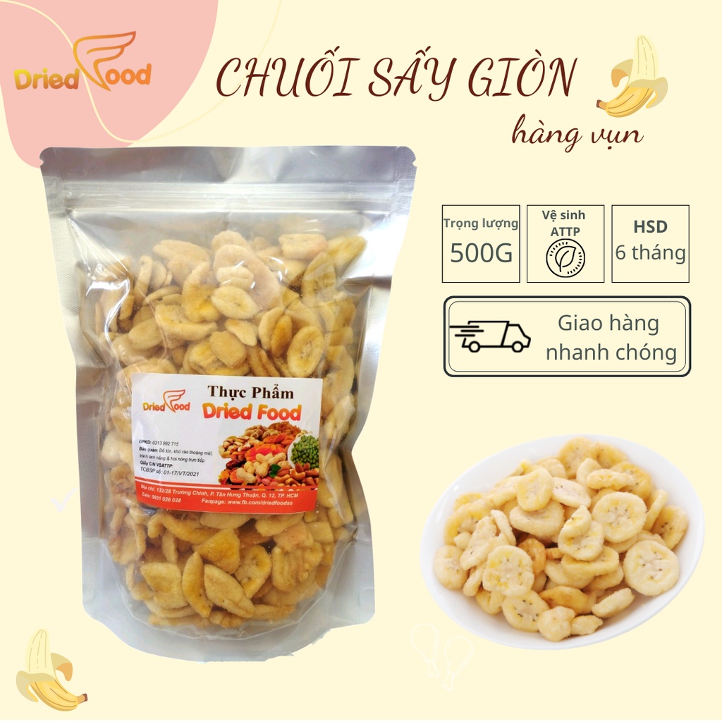 500g Chuối Sấy Giòn Hàng Vụn Multifood