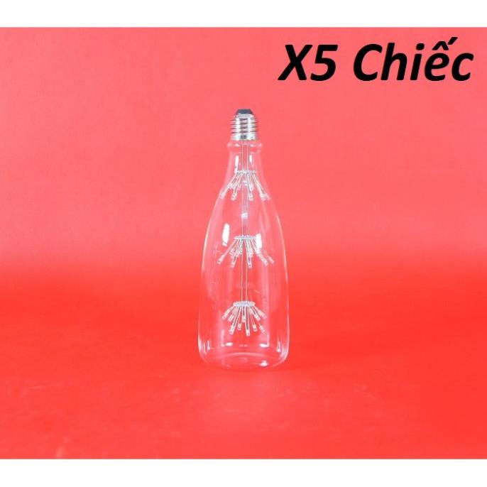 Bộ 5 bóng đèn led trang trí pháo hoa hình chai rượu, đèn trang trí độc đáo