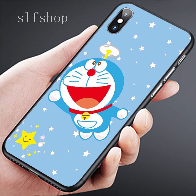 Samsung Galaxy Note 3 4 5 Edge 8 9 10 Plus Pro Lite Printed Shell Black soft Phone case Doraemon Robot cat