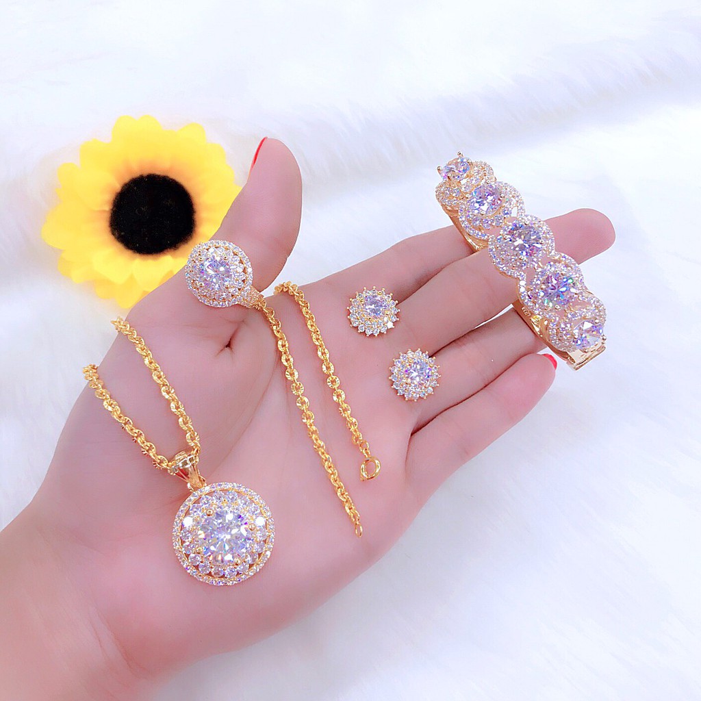 Bộ trang sức 4 món mạ vàng 18k mã EH072