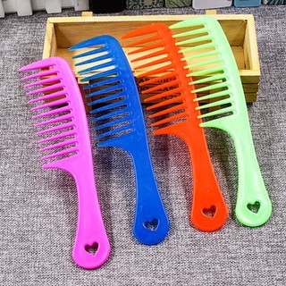 Lược răng thưa chải tóc xoăn, rối, nhựa cứng nhiều màu, chất lượng, giá tốt