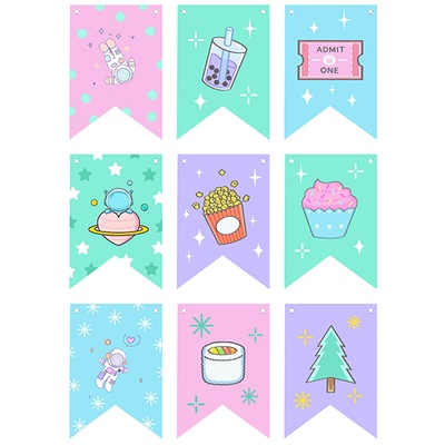 Bộ dây treo 12 cung hoàng đạo DTSN5 trang trí 1m5 phi hành gia jinbeisan siêu anh hùng tfboys trần tình lệnh astronaut