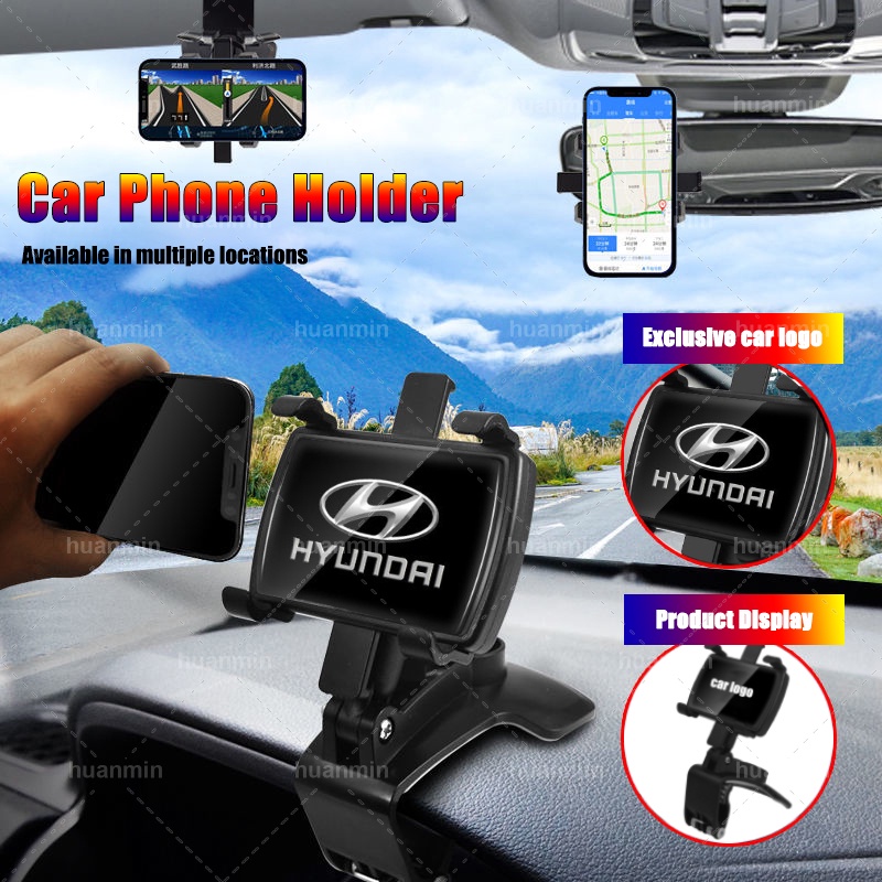 Giá Đỡ Điện Thoại Xoay 360 Độ Trên Xe Hơi Hyundai°Kẹp Giữ Điện Thoại Trên Xe Hơi Cho i10 Elantra Getz Sonata XG Terracan Tucson Coupe Trajet Matrix