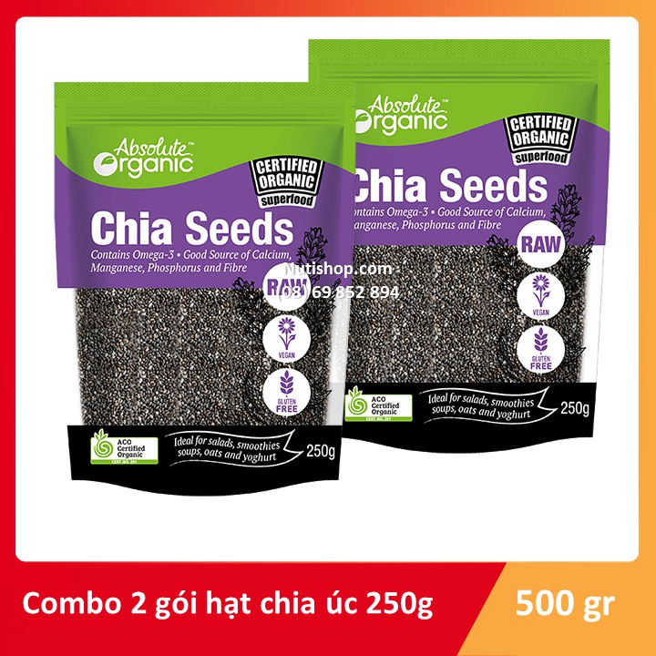 Combo 2 Gói Hạt Chia Úc 250g Cao Cấp