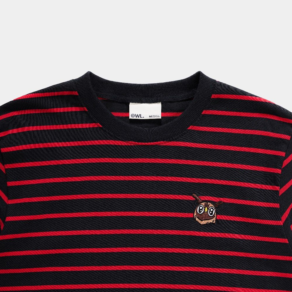 OWL BRAND® Striped Long-sleeve Tee - Áo Thun Sọc Tay Dài Màu Đỏ - OWL310121 | BigBuy360 - bigbuy360.vn