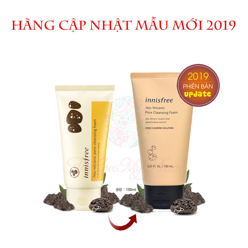 Sữa Rửa Mặt FREESHIP Sữa Rửa Mặt Jeju Volcanic Pore Innisfree giảm mụn loại bỏ bã nhờn 150ml