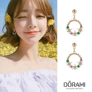 Bông tai vòng tròn hoa cỏ may dễ thương, bông tai nữ, bông tai ulzzang, bông tai thời trang hot trend