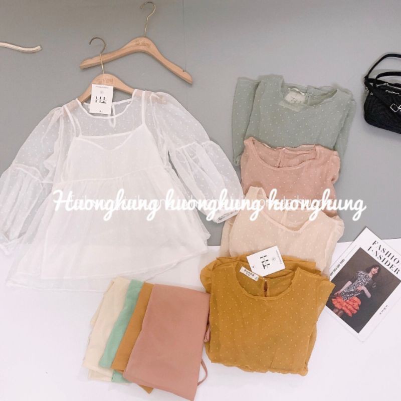 Áo babydoll hoạ tiết nổi