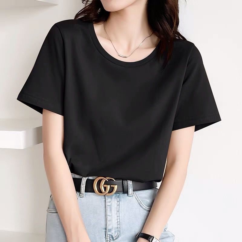Áo Thun Nữ , Cổ Tròn ,Tay Ngắn Giản Dị Co Giãn Nhẹ Freesize Dưới 60kg ( mã zaza95)