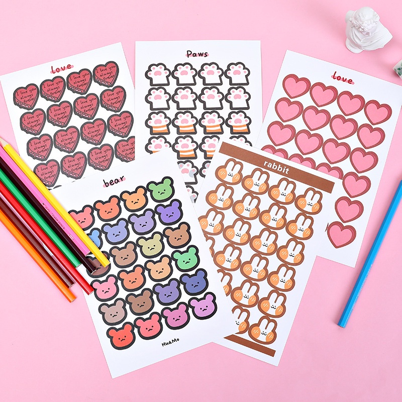 <Video Review> Miếng Sticker Hình Dán Hình Dán Sticker Trang Trí Sổ Đáng Yêu Nhật Ký Điện Thoại Khay Đựng Bút D038