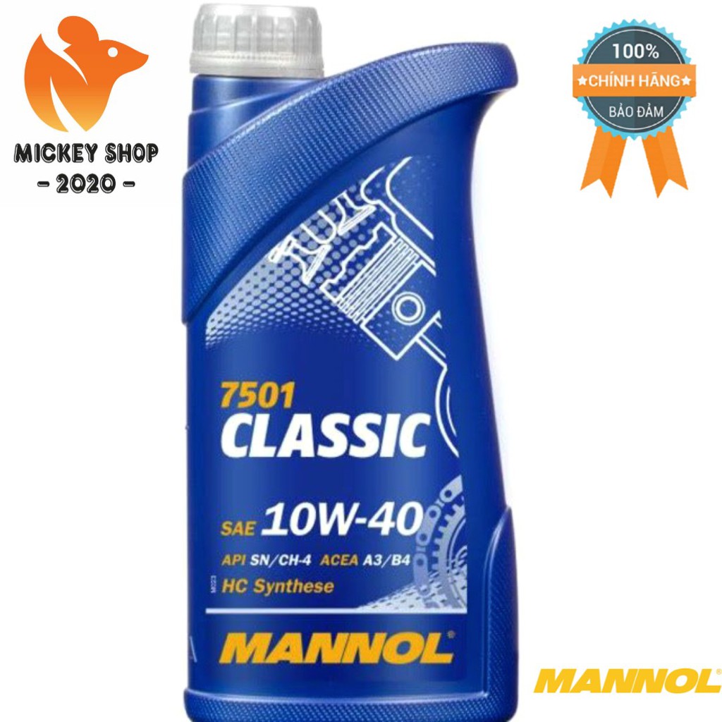 [ PRO ] Nhớt MANNOL Classic 10W-40 SN/CF 7501 1L Hàng Đức Cao Cấp Chính Hãng