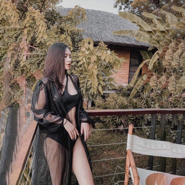 Áo choàng đi biển kimono Voan Ren tay bồng dài tay mặc ngoài bikini đi biển siêu đẹp dáng dài AC004 ! | BigBuy360 - bigbuy360.vn