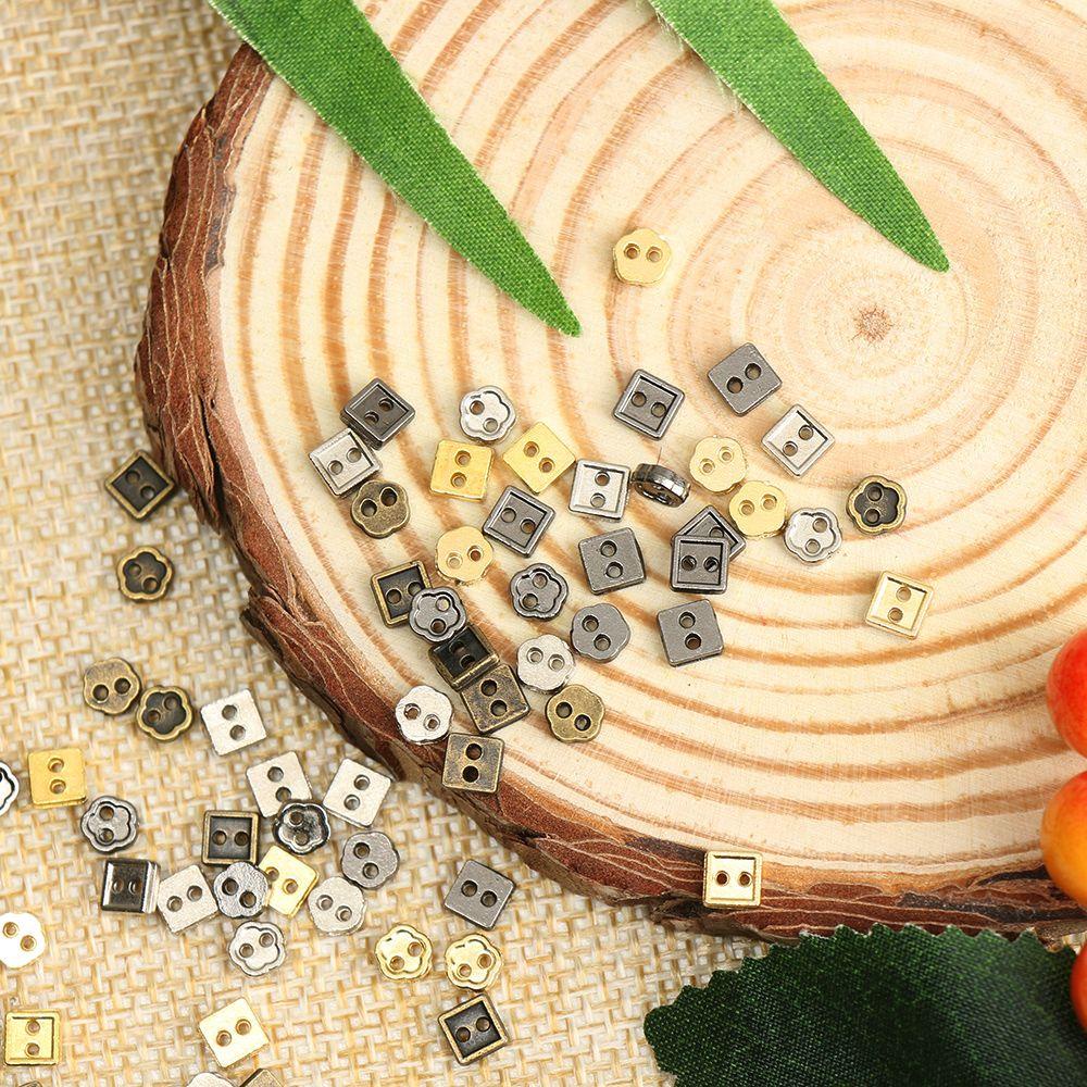 Set 1 / 20 Nút Cài Quần Áo 4mm 4 Màu Hình Vuông / Hoa DIY