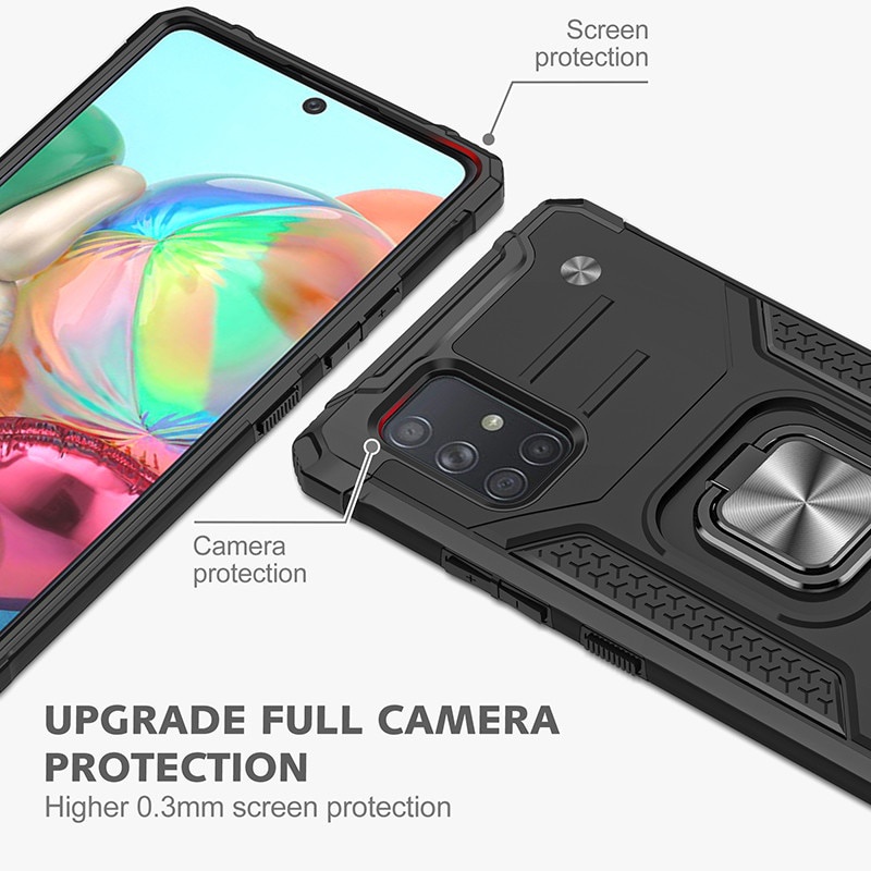 Ốp Điện Thoại Kiểu Giáp Kèm Giá Đỡ Nhẫn Từ Tính Sang Trọng Cho iPhone 13 12 PRO MAX 13 Mini