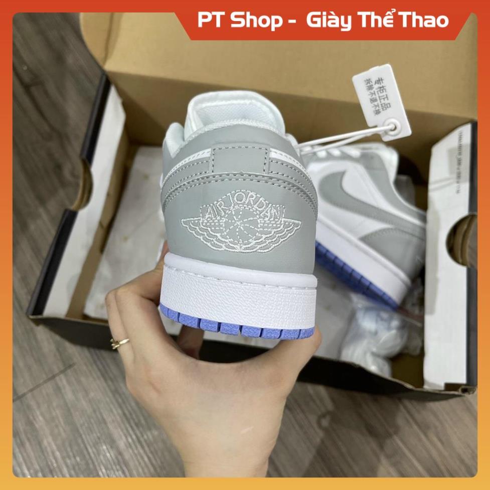 PT Shop [FreeShip+ Hàng Xịn] Giày Jordan xám trắng thấp cổ cao cấp , Giầy JD1 xám trắng thấp Full box , Giày Sneaker