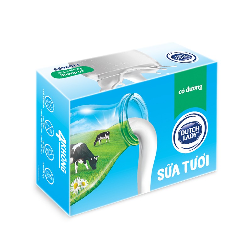 Hộp sữa tươi tiệt trùng Dutch Lady Fresh có đường 965ml 