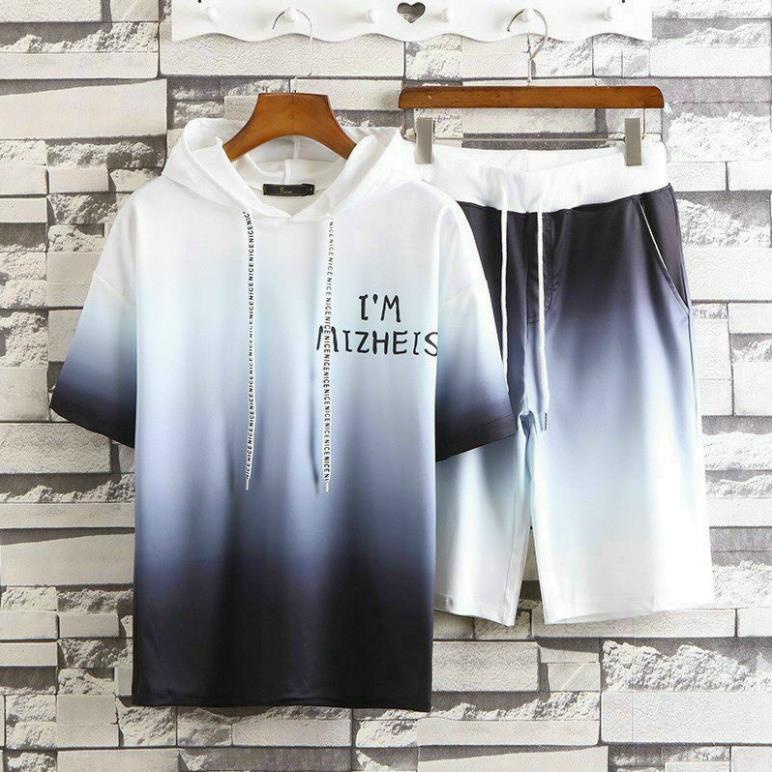Set đồ nam áo thun có mũ loang màu cá tính và quần shorts đùi thể thao siêu hot thời trang hot trend 2021 !