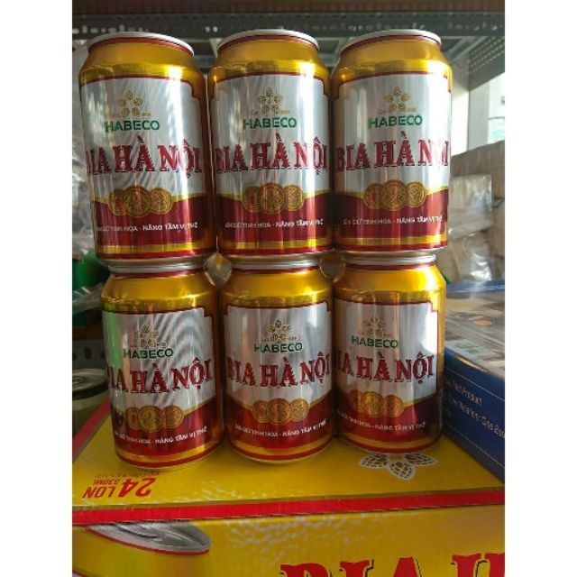 6 lon bia Hà Nội x 330ml date luôn mới