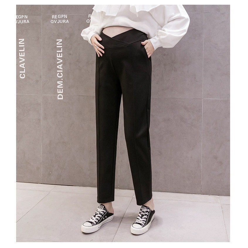 Quần bầu vải baggy CẠP CHÉO Q015 có chun chỉnh bụng chất tuyết mưa ko