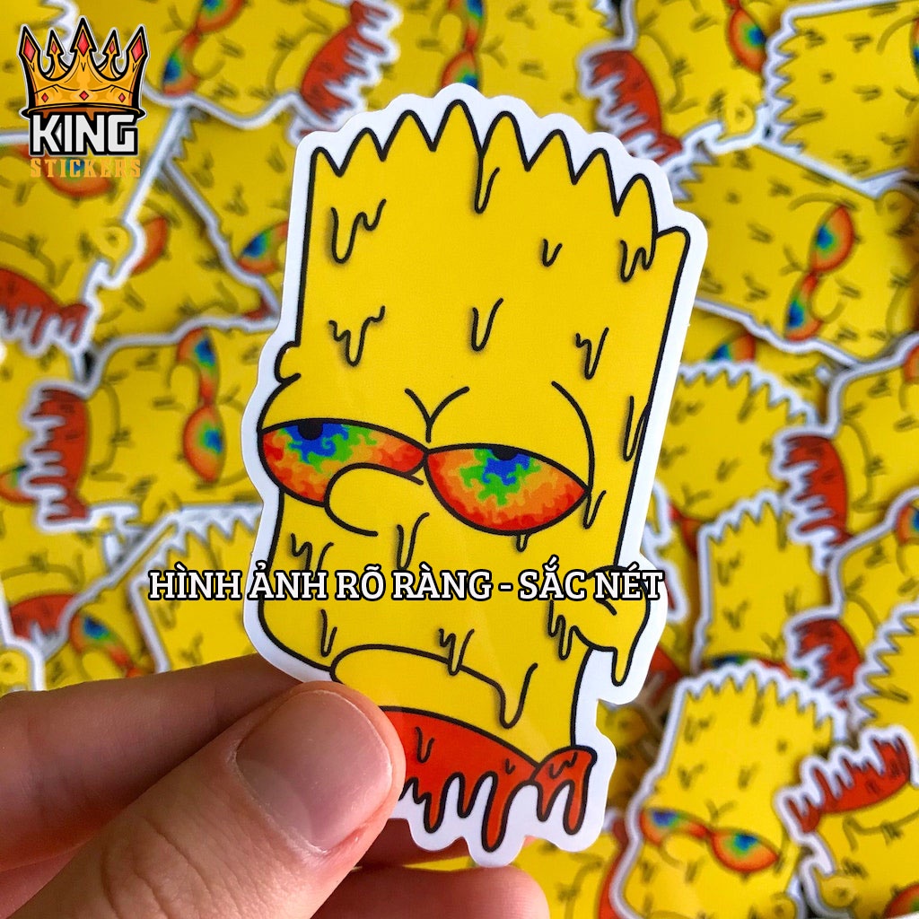 50 Hình Sticker Simpson chống nước, dán mũ bảo hiểm, trang trí laptop, vali, phụ kiện KINGSTICKER