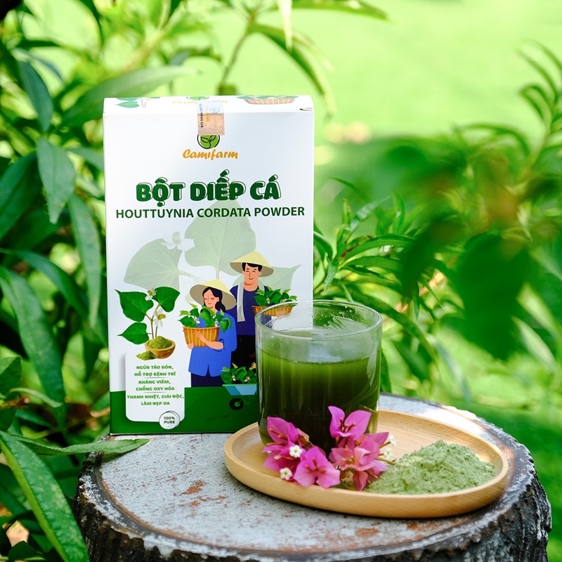 Bột diếp cá nguyên chất 100% Camifarm 80g công nghệ sấy lạnh đạt chuẩn Châu Âu