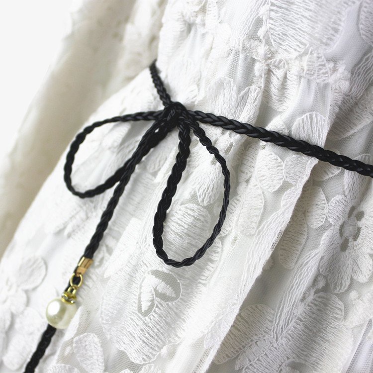 Dây lưng nữ gắn ngọc, đai váy thắt nơ thanh lịch