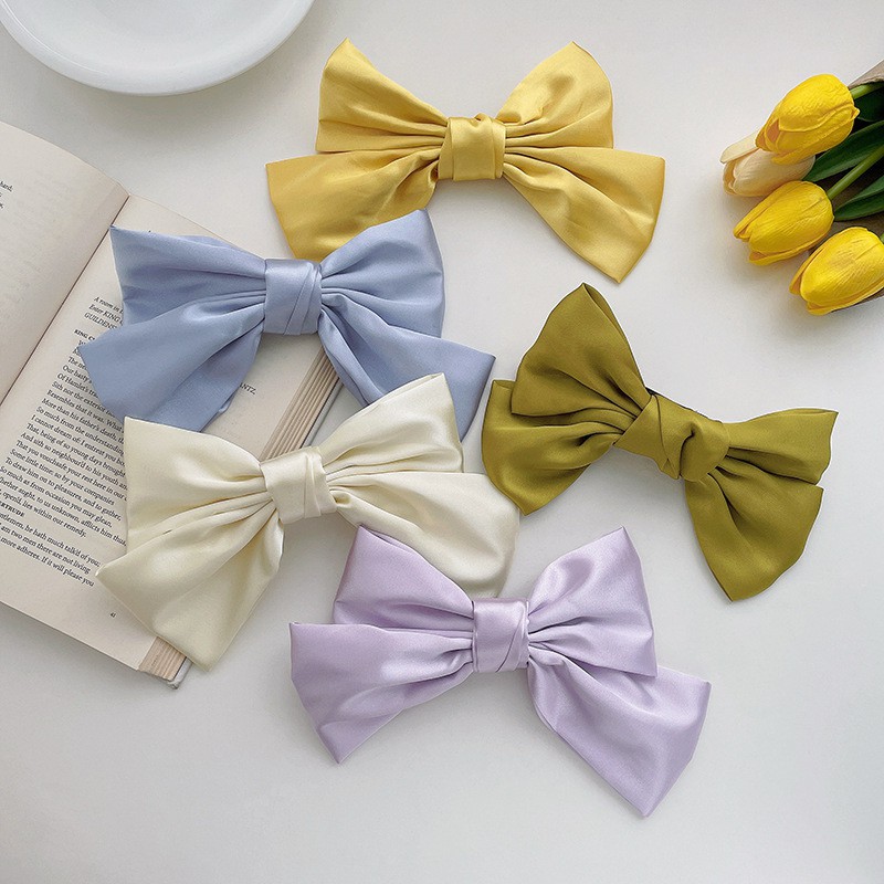 Nơ, kẹp tóc lụa phong cách Hàn Quốc