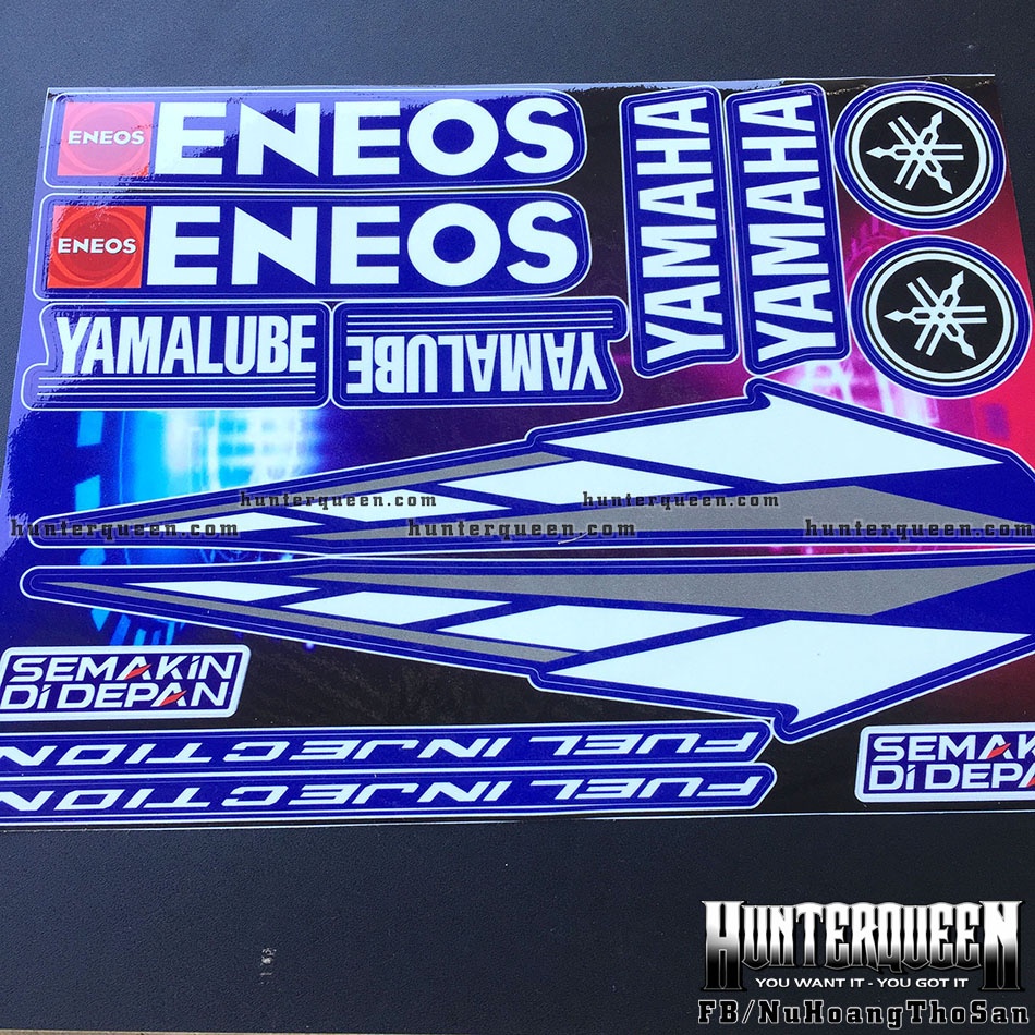 Bộ logo YAMAHA Eneos Yamaluble Semakin dán xe. Decal cao cấp chống nước, không bay màu