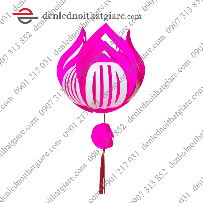 Combo 5 Đèn Lồng Nhựa Hoa Sen 20cm treo trang trí chùa, đền thờ