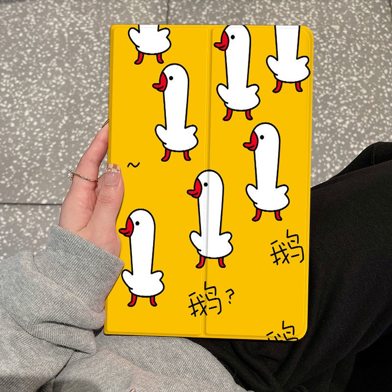 Bao Da Máy Tính Bảng In Hình Vịt Hoạt Hình Chống Rơi Vỡ Cho ipad2021 ipad9 new mini1 / 2 / 3 / 4 / 5 7.9 inch air4 / 3