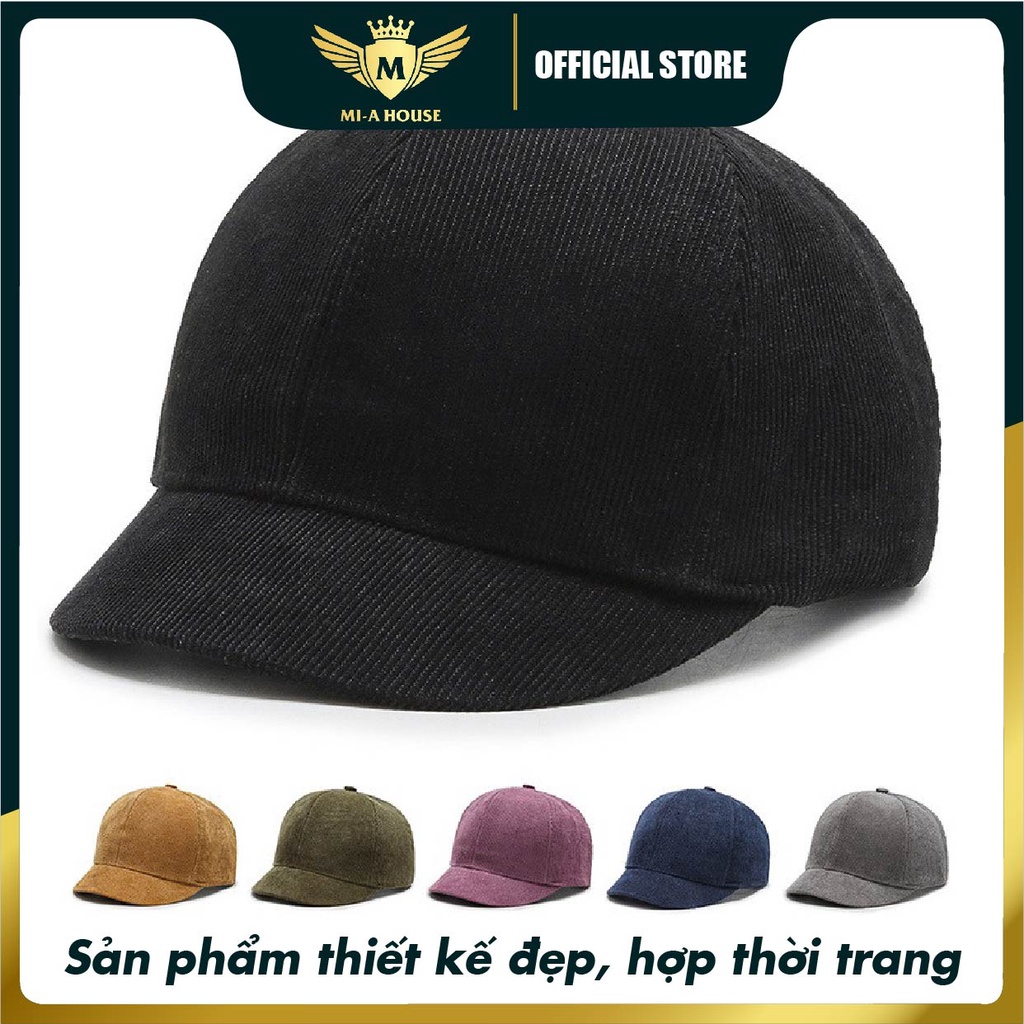Mũ lưỡi trai lưỡi ngắn, mũ vành ngắn chất nhung tăm siêu rẻ đẹp thoáng mát nhiều màu