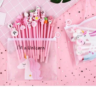 Set 5 bút bi nước ngòi đen - giao hình ngẫu nhiên