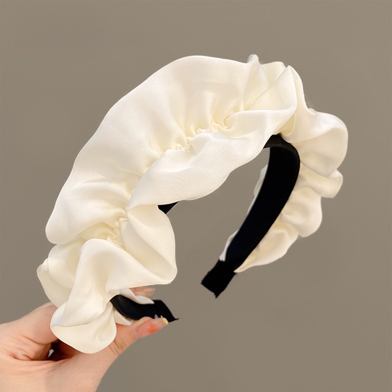 Băng Đô Cài Tóc Bản Rộng Phối Lưới Phong Cách Hàn Quốc Dễ Thương