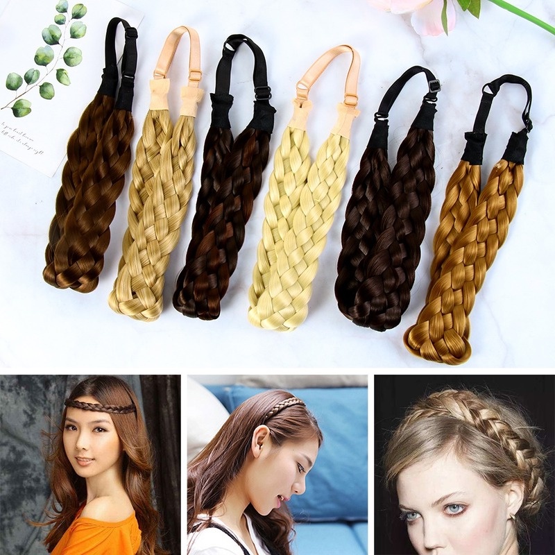 Băng đô kiểu bím tóc giả phong cách du mục thời trang cho nữ